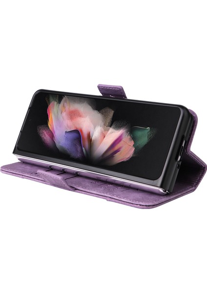 Samsung Galaxy Z Fold 3 Bilek Kayışlı Flip Cüzdan Telefon Kılıfı Pu Deri Kart Yuvası Kılıfı (Yurt Dışından) indirimleri