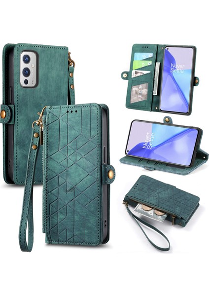Oneplus 9 Cüzdan Kılıf Kelebek Kabartmalı Pu Deri Kickstand Kart Yuvaları Flip Folyo Kapak (Yurt Dışından)