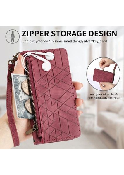 Samsung Galaxy S21 Plus Cüzdan Kılıf Kelebek Kabartmalı Pu Deri Kickstand Kart Yuvaları Flip Folyo Kapak (Yurt Dışından)