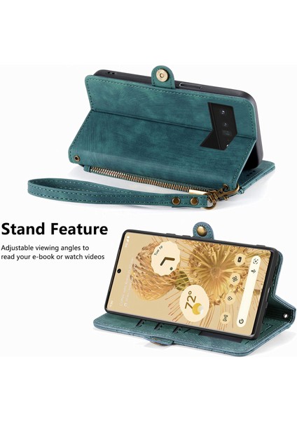 Google Pixel 6 Pro Cüzdan Kılıf Kelebek Kabartmalı Pu Deri Kickstand Kart Yuvaları Flip Folyo Kapak (Yurt Dışından)