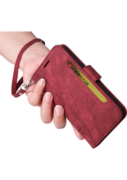 Oppo Reno 8t 4g Bilek Kayışlı Flip Cüzdan Telefon Kılıfı Pu Deri Kart Yuvası Kılıfı (Yurt Dışından) fiyatları