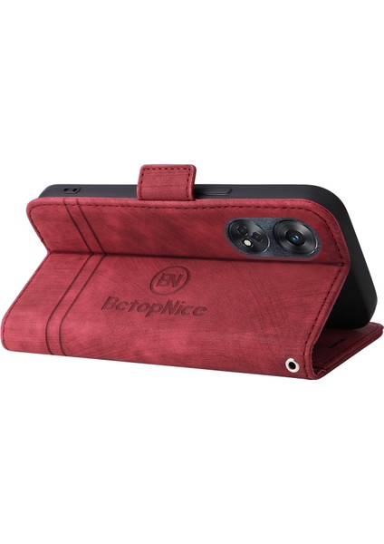 Oppo Reno 8t 4g Bilek Kayışlı Flip Cüzdan Telefon Kılıfı Pu Deri Kart Yuvası Kılıfı (Yurt Dışından) indirimleri