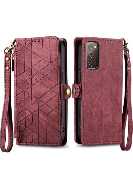 Samsung Galaxy S20 Fe Cüzdan Kılıf Kelebek Kabartmalı Pu Deri Kickstand Kart Yuvaları Flip Folyo Kapak (Yurt Dışından) modelleri