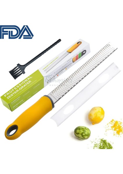 Yeşil Peynir Rendesi Koruma Kapaklı Temizleme Fırçası Paslanmaz Çelik Kaymaz Saplı Peynir Dilimleme Limon Narenciye Zester Çikolata (Yurt Dışından)