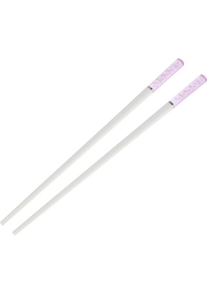 Mor 1 Çift Amber Sakura Tavşan Beyaz Gövde Alaşım Yemek Çubukları Kaymaz Yüksek Sıcaklığa Dayanıklı Yeniden Kullanılabilir Gıda Çubuklarını Sofra (Yurt Dışından)