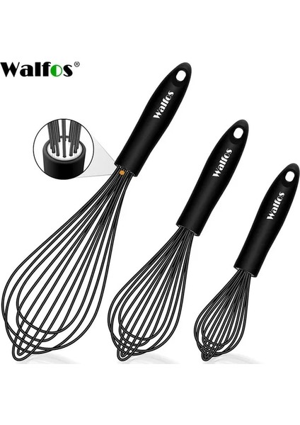 3 Adet Walfos 1 Adet/3 Takım Çok Fonksiyonlu Döner Manuel Çırpma Mikser Mini Plastik Mutfak Çırpma Pişirme Aracı Silikon Çırpma Teli (Yurt Dışından)