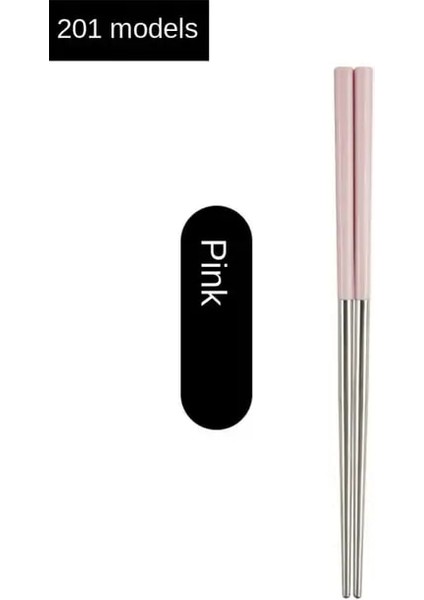Pembe 201 1 Adet Paslanmaz Çelik Kaymaz Renkli Çubuklarını Gıda Sınıfı Gıda Çubukları Sofra Çin Çubuk 5 Renk Mutfak Masa Aletleri (Yurt Dışından)