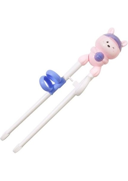 A-Tavşan 1 Çift Bebek Öğrenme Eğitim Çubuklarını Karikatür Hayvan Acemi Çubuk Sofra Çocuk Yeme Eğitimi Yardımcı Bebek Araçları (Yurt Dışından)