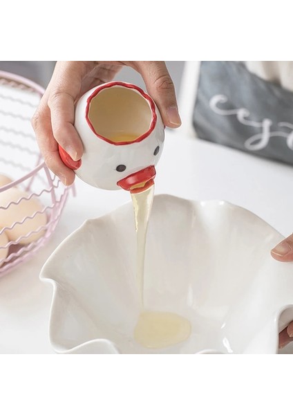 Mavi Sevimli Tavuk Yumurta Beyaz Sarısı Ayırıcı 1 Adet Kawaii Protein Seramik Filtre Ayırıcı Pişirme Pişirme Mutfak Temel Sanat Aracı (Yurt Dışından) modelleri