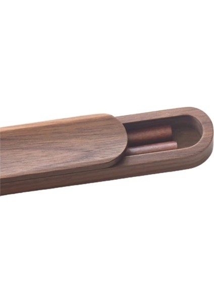 23 cm Yüksek Dereceli Siyah Kahverengi Ceviz Katı Ahşap Çubuklarını Kutu Kutuları ile Setleri Taşınabilir Açık Seyahat Minimalist Zarif Hediyeler (Yurt Dışından)