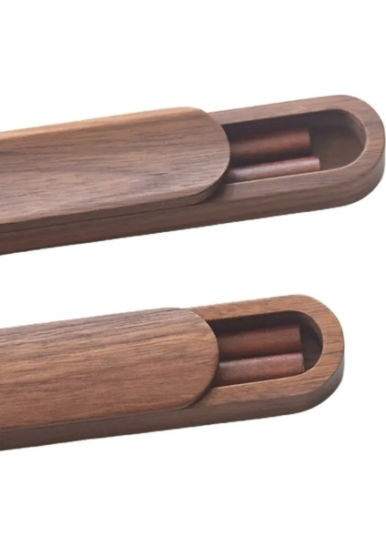23 cm Yüksek Dereceli Siyah Kahverengi Ceviz Katı Ahşap Çubuklarını Kutu Kutuları ile Setleri Taşınabilir Açık Seyahat Minimalist Zarif Hediyeler (Yurt Dışından) fiyatları