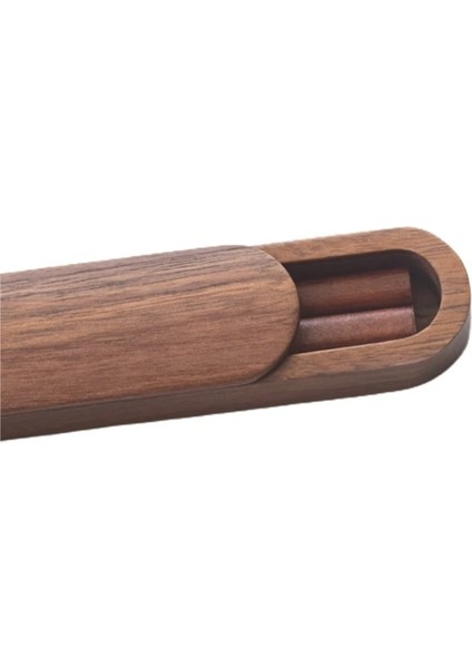 23 cm Yüksek Dereceli Siyah Kahverengi Ceviz Katı Ahşap Çubuklarını Kutu Kutuları ile Setleri Taşınabilir Açık Seyahat Minimalist Zarif Hediyeler (Yurt Dışından) modelleri