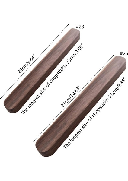 23 cm Yüksek Dereceli Siyah Kahverengi Ceviz Katı Ahşap Çubuklarını Kutu Kutuları ile Setleri Taşınabilir Açık Seyahat Minimalist Zarif Hediyeler (Yurt Dışından) indirimleri