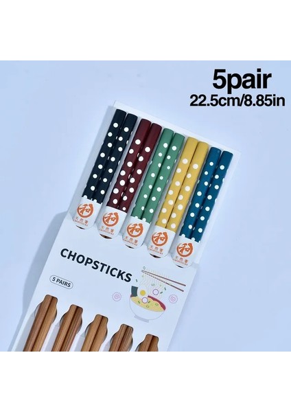 M021 Yeniden Kullanılabilir 5 Pairs Japon Çubuklarını Suşi Kaymaz Gıda Çubukları Çubuklarını Çin Çubuklarını Sofra Hediye Mutfak Gereçleri (Yurt Dışından)