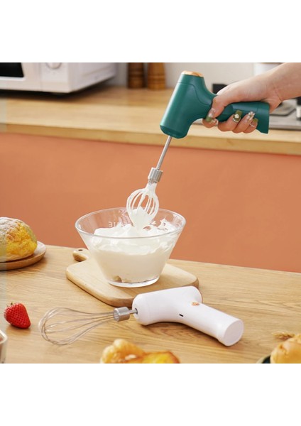 Yeşil Kablosuz Mini Mikser Elektrikli Gıda Blender El Çırpma Mikseri Yumurta Çırpıcı Mutfak Otomatik Krema Gıda Kek Pişirme Hamur Karıştırıcı (Yurt Dışından)