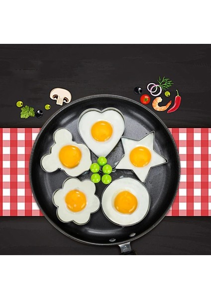 01 Kalp Kahvaltı Omlet Kalıp Kızarmış Yumurta Gözleme Şekillendirici Gözleme Halka Şekillendirici Pişirme Aracı Paslanmaz Çelik Yumurta Kalıp Mutfak Aksesuarları (Yurt Dışından)