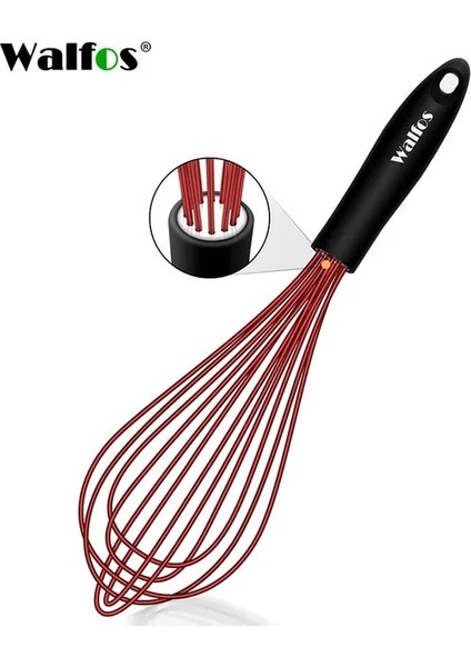12 Inç Walfos 1 Adet/3 Takım Çok Fonksiyonlu Dönen Manuel Çırpma Mikser Mini Plastik Mutfak Çırpma Pişirme Aracı Silikon Çırpma (Yurt Dışından)