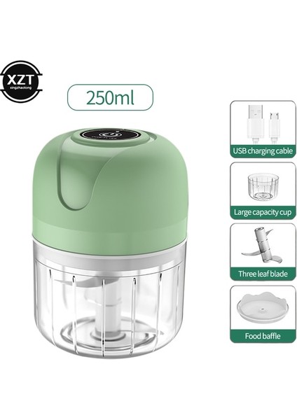 Yeşil Mini Elektrikli Sarımsak Kıyıcı USB Kıyma Makinesi Sarımsak Ezici Makinesi Sağlam Dayanıklı Ezilmiş Zencefil Sebze Kırıcı Mutfak Aracı (Yurt Dışından)