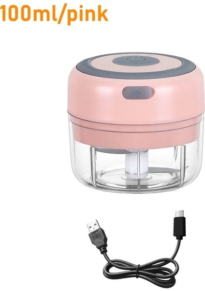Pembe 100ML 100/250ML Elektrikli Galic Kıyıcı Mini USB Şarj Aleti Zencefil Ezici Makinesi Basın Kırıcı Sebze Kırıcı Mutfak Aksesuarları Aracı (Yurt Dışından)