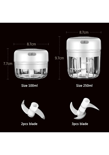 Pembe 100ML 100/250ML Elektrikli Galic Kıyıcı Mini USB Şarj Aleti Zencefil Ezici Makinesi Basın Kırıcı Sebze Kırıcı Mutfak Aksesuarları Aracı (Yurt Dışından)