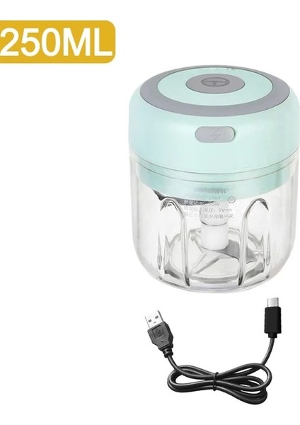 Yeşil 250 ml Elektrikli Mini Sarımsak Kıyıcı Şarjlı Mutfak Robotu Kırıcı Kıyma Makinesi Doğrayın Soğan Zencefil Sebze Biber Baharat Et (Yurt Dışından)