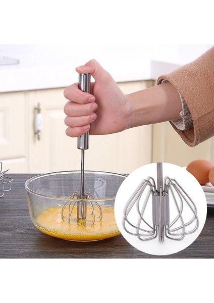 Yumurta Ayırıcı Yarı Otomatik Yumurta Çırpıcı Paslanmaz Çelik Yumurta Çırpma Manuel El Mikseri Kendiliğinden Dönen Yumurta Karıştırıcı Blender Mutfak Pişirme Aksesuarı (Yurt Dışından)