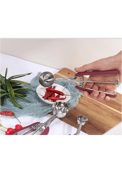 Şarap Kırmızısı Kurabiye Kaşığı 3'lü Pişirme Seti, Dondurma Kaşığı Paslanmaz Çelik, Kurabiye Hamuru Kaşığı, Cupcake Kaşığı, Köfte Kaşığı (Yurt Dışından) indirimleri