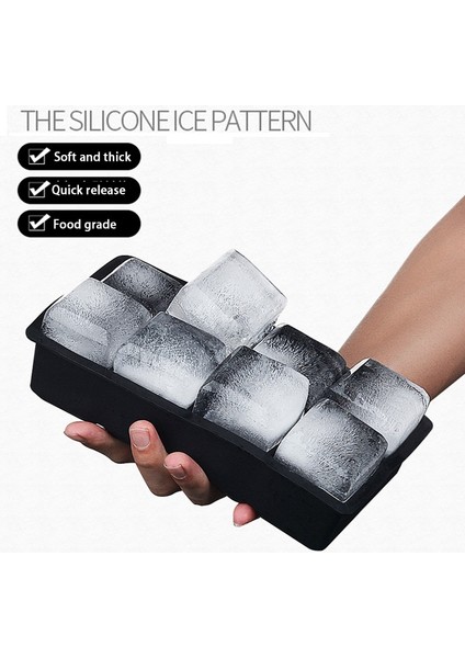 Kapaklı-8plaid 2 Adet 4/6/8/15 Izgara Büyük Buz Kalıbı Kalıp Dev Jumbo Büyük Gıda Sınıfı Silikon Buz Küpü Kare Tepsi Kalıp Dıy Buz Yapım Makinesi Buz Küpü Tepsisi (Yurt Dışından) fiyatları