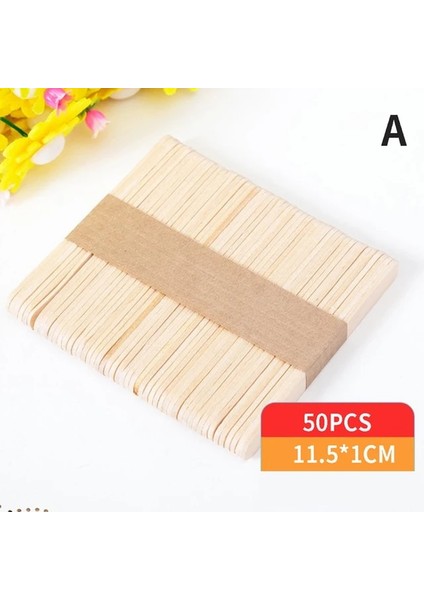 50 Adet Renkli El Sanatları Dıy Tahta Çubuklar Popsicle Kalıp Dondurma Çubukları Moldes De Silicona Küp Slushy Bardak 제빙기 아이스박스 Форми (Yurt Dışından)