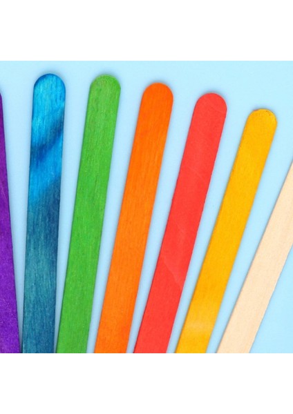 50 Adet Renkli El Sanatları Dıy Tahta Çubuklar Popsicle Kalıp Dondurma Çubukları Moldes De Silicona Küp Slushy Bardak 제빙기 아이스박스 Форми (Yurt Dışından) modelleri