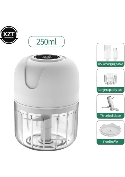 Beyaz Elektrikli Mini Sarımsak Kıyıcı USB Kıyma Makinesi Sarımsak Ezici Makinesi Sağlam Dayanıklı Ezilmiş Zencefil Sebze Kırıcı Mutfak (Yurt Dışından)