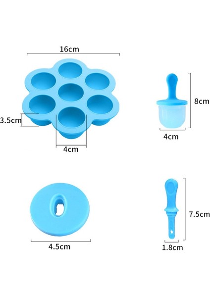 Mor 7 Delik Dıy Dondurma Pops Silikon Kalıp Dondurma Topu Makinesi Popsicles Kalıpları Bebek Meyve Sarsıntı Ev Mutfak Aksesuarları Araçları (Yurt Dışından)