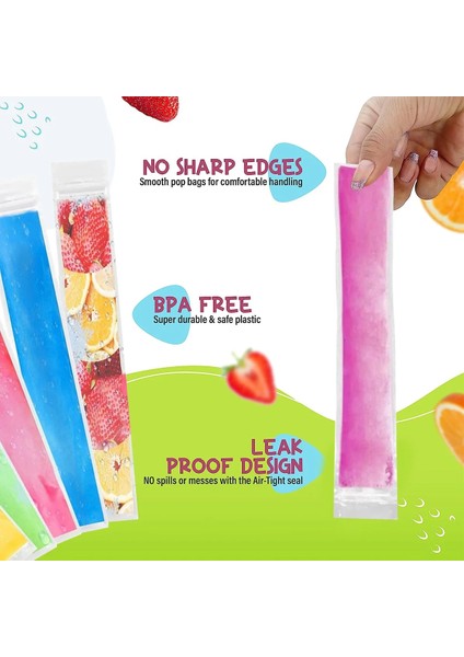 100 Adet 5.5X28 cm Dondurma Torbası Huni ile Tek Kullanımlık Su Samuru Dondurma Kalıpları Zip Mühürlü Popsicle Torbalar Çanta Dıy Dondurulmuş Muameleler Smoothies Buz Pops (Yurt Dışından) fiyatları