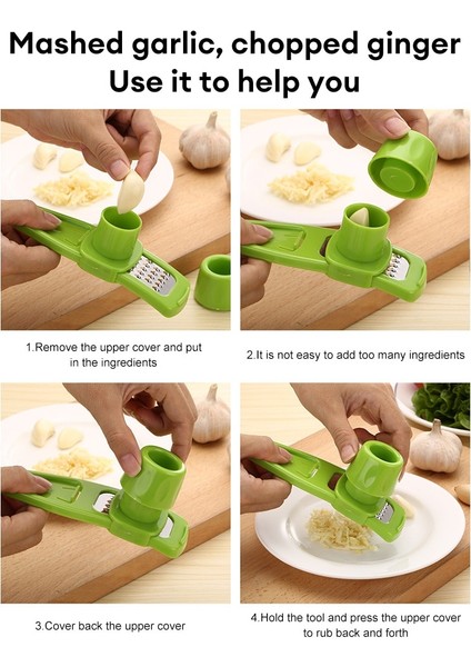 Yeşil Mini Sarımsak Dilimleme Soyucu Zencefil Rende Kıyıcı Manuel Sarımsak Öğütücü Baskı Planya Sebze Fındık Otlar Kesici Mutfak Aracı (Yurt Dışından) indirimleri