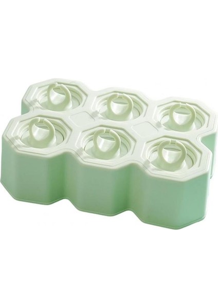 Açık Yeşil Dondurma Kalıbı Yeniden Kullanılabilir Gıda Sınıfı 6 Izgaralar Yapışmaz Saplı Buz Yapma Silikon 6 Kavite Dondurma Kalıbı Mutfak Malzemeleri (Yurt Dışından)