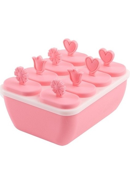Pink4 8 Hücre Silikon Kalıplar Dondurma Çikolata Kalıpları Buz Küpü Tepsi Gıda Güvenli Buzlu Şeker Makinesi Dıy Ev Yapımı Dondurucu Buz Lolly Kalıp (Yurt Dışından)