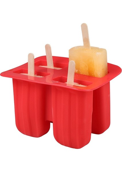 B Kırmızı Ev Yapımı Dondurma Silikon Kalıp Yeniden Kullanılabilir Popsicle Kalıp Şerbet Kalıp Yapımı (Yurt Dışından) indirimleri