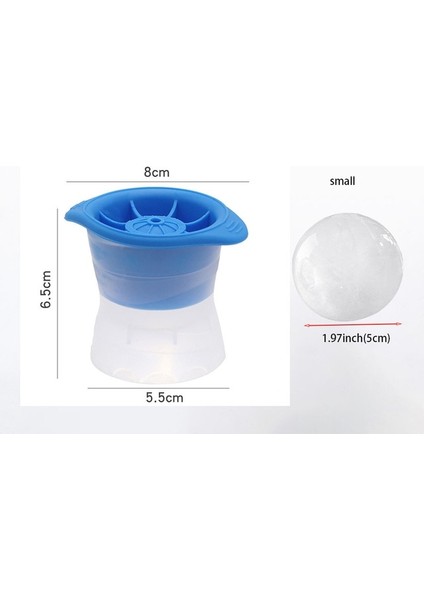 Küçük Mavi 1 Pc Viski Yuvarlak Buz Küpü Makinesi Silikon Küresel Buz Küpü Kalıp Buz Yapım Makinesi Makinesi Hızlı Dondurucu Buz Kalıp Tepsisi Mutfak Aletleri (Yurt Dışından)