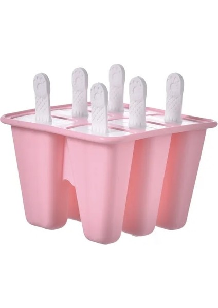 6 Izgaralar-Pembe Gıda Silikon Dondurma Kalıpları 4/6/10/12 Hücre Dondurulmuş Buz Küpleri Kalıp Buzlu Şeker Makinesi Ev Yapımı Dondurucu Lolly Kalıp Ücretsiz Sticks (Yurt Dışından)