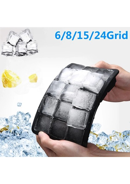 37 Izgara-Sarı Buz Kalıbı 4/6/8/15 Izgara Büyük Buz Tepsisi Kalıp Dev Jumbo Büyük Gıda Sınıfı Silikon Buz Küpü Kare Tepsi Kalıp Dıy Buz Yapıcı Buz Küpü Tepsisi (Yurt Dışından)