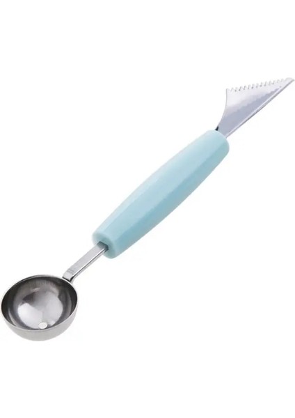 Mavi Top Kazıcı Meyve Tabağı Kaşık Paslanmaz Çelik Oluklu Oyma Bıçağı Karpuz Kesici Top Kazıcı Mutfak Meyve Alet (Yurt Dışından)