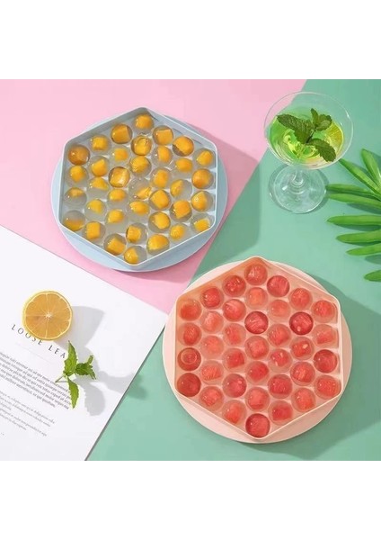 Pembe Buz Küpü Kalıp Küresel Kapaklı Gıda Sınıfı Silikon Kokusuz Kokteyl Viski Içecekler Puding Ev Dıy Buz Kalıp Için Yapma (Yurt Dışından)