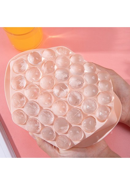 Pembe Buz Küpü Kalıp Küresel Kapaklı Gıda Sınıfı Silikon Kokusuz Kokteyl Viski Içecekler Puding Ev Dıy Buz Kalıp Için Yapma (Yurt Dışından)