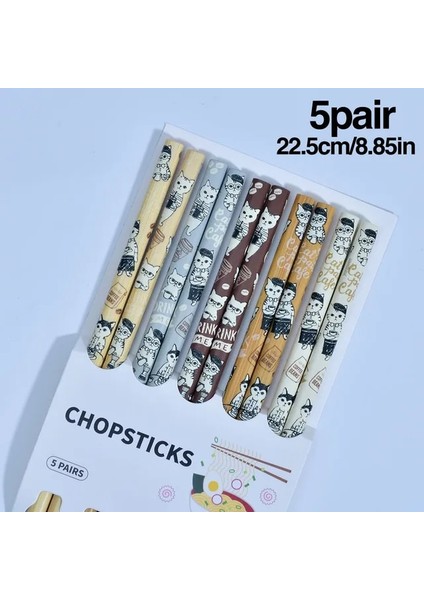 M011 Kullanımlık 5 Pairs Japon Çubuklarını Suşi Kaymaz Gıda Çubukları Çubuklarını Çin Çubuklarını Sofra Hediye Mutfak Gereçleri (Yurt Dışından)