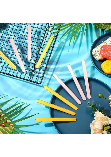 Altın Gül ve Altın 50 Adet Akrilik Dondurma Çubukları Yeniden Kullanılabilir 11.5cm/4.5in Cakesicle Çubuk Şeffaf/gül Altın Dekor Kek Çikolata Lolipop Pamuk Şeker (Yurt Dışından)