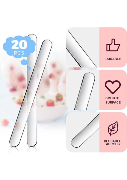 Altın Gül ve Altın 50 Adet Akrilik Dondurma Çubukları Yeniden Kullanılabilir 11.5cm/4.5in Cakesicle Çubuk Şeffaf/gül Altın Dekor Kek Çikolata Lolipop Pamuk Şeker (Yurt Dışından)