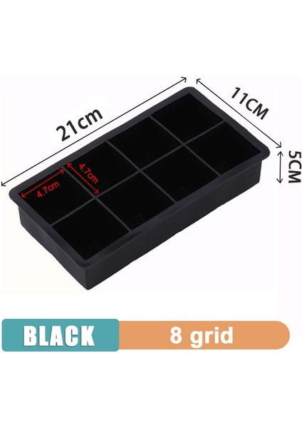 8 Izgara-Sıyah 4/6/8/15/37 Izgara Buz Kalıbı Buz Küpü Tepsi Kalıp Gıda Sınıfı Silikon Küp Kare Tepsi Kalıp Dıy Buz Yapım Makinesi Kalıp Şarap Kahve Içecek Araçları (Yurt Dışından)