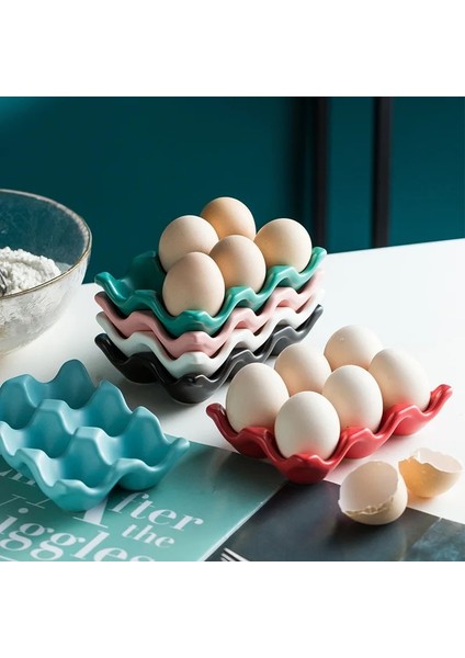 Pembe 6 Izgaralar Yumurta Tutucu Seramik Kaymaz Yumurta Kutusu Buzdolabı Darbeye Dayanıklı Yumurta Tepsisi Tutucu Saklama Kutusu Ev Depolama Organizasyonu (Yurt Dışından) fırsatları