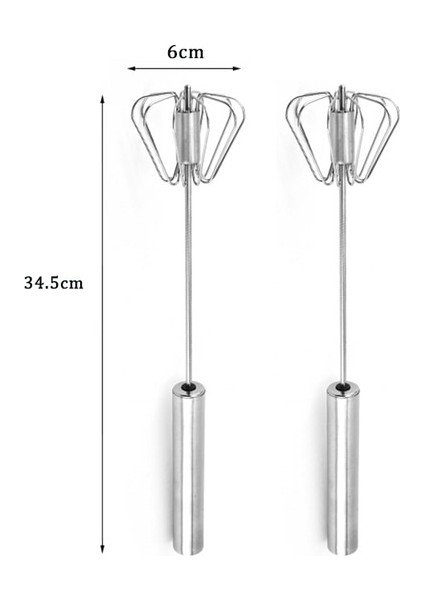2pcs - L El Basıncı Yarı Otomatik Yumurta Çırpıcı 304 Paslanmaz Çelik Mutfak Mikser Makinesi Çırpma Manuel Blender Pişirme Aksesuarı (Yurt Dışından)