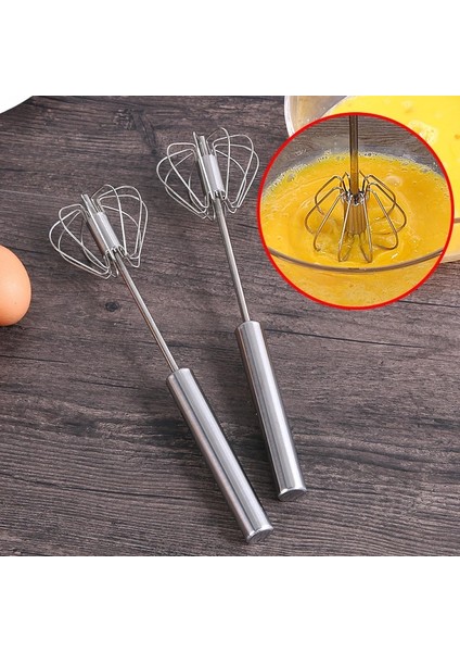 2pcs - L El Basıncı Yarı Otomatik Yumurta Çırpıcı 304 Paslanmaz Çelik Mutfak Mikser Makinesi Çırpma Manuel Blender Pişirme Aksesuarı (Yurt Dışından)